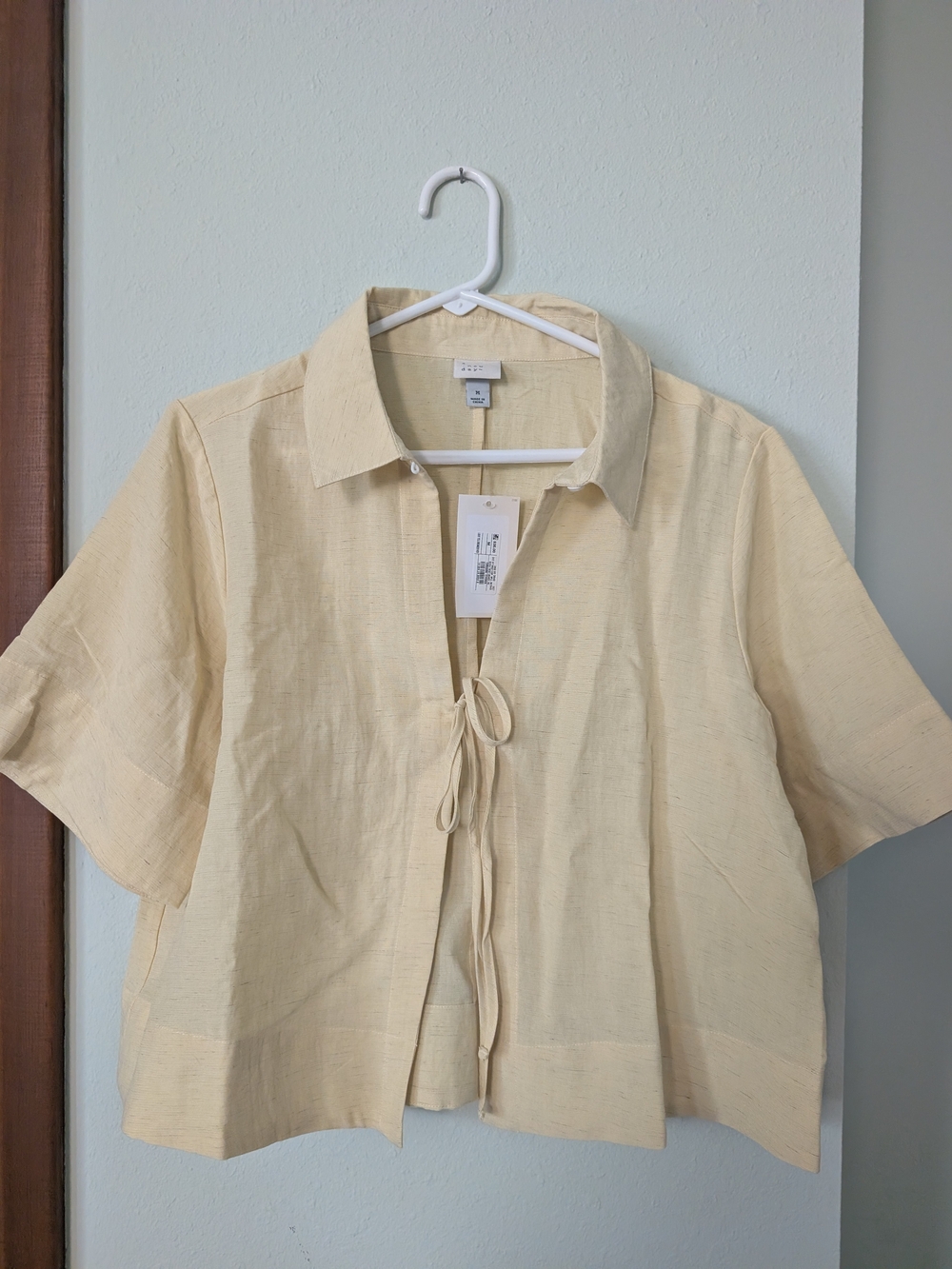 Universal Thread Tie-Front Short-Sleeve Top In Yellow